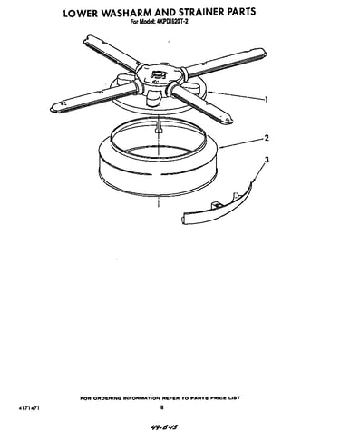 Lower washarm and strainer