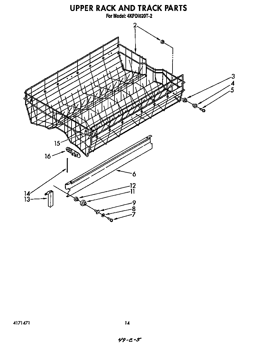Upper rack and track