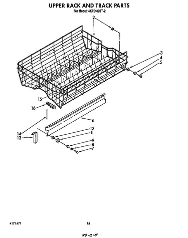 Upper rack and track