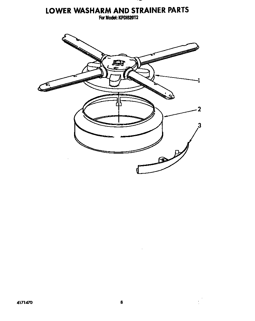 Lower washarm and strainer