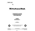 KitchenAid 4KUDA22ST1 front cover diagram