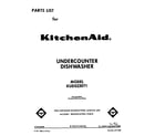 KitchenAid KUDS220T1 front cover diagram