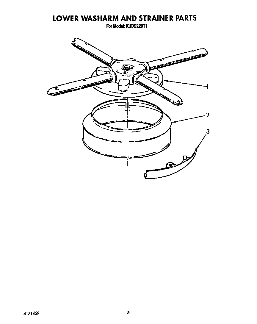 Lower washarm and strainer