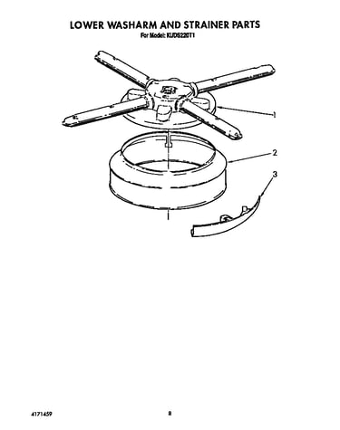 Lower washarm and strainer