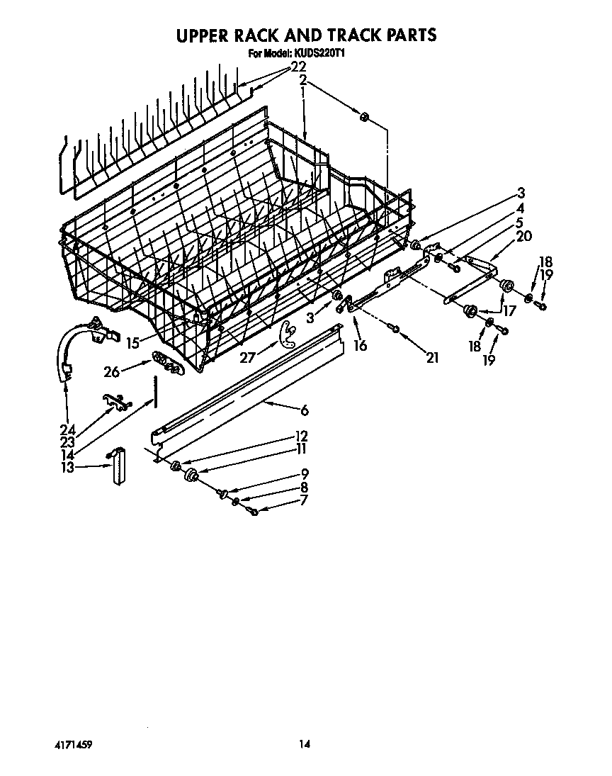 Upper rack and track