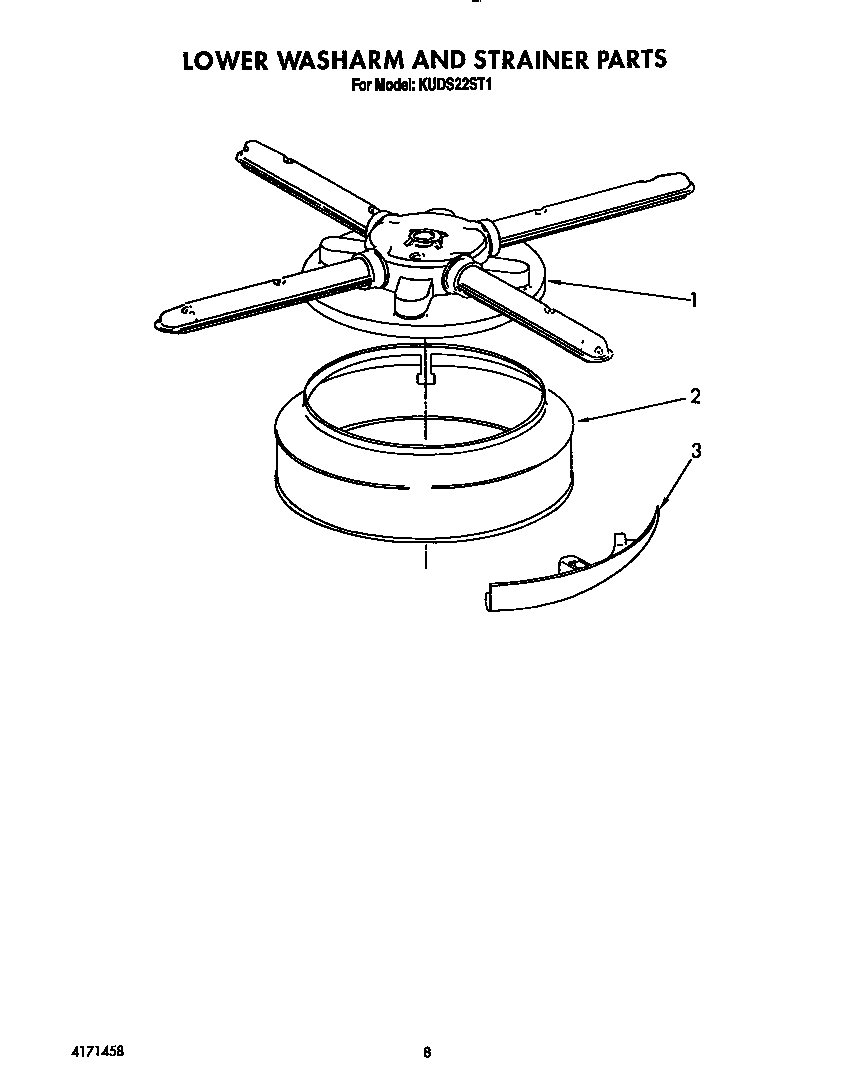 Lower washarm and strainer