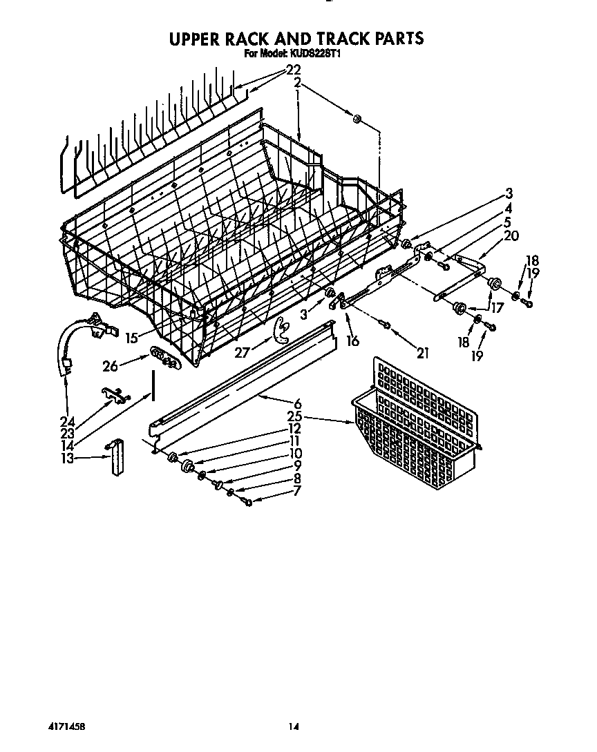 Upper rack and track