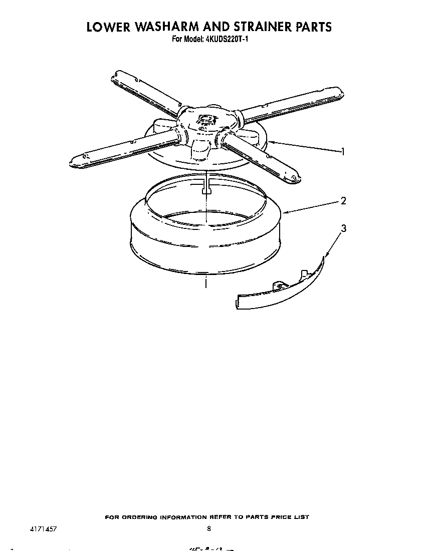 Lower washarm and strainer