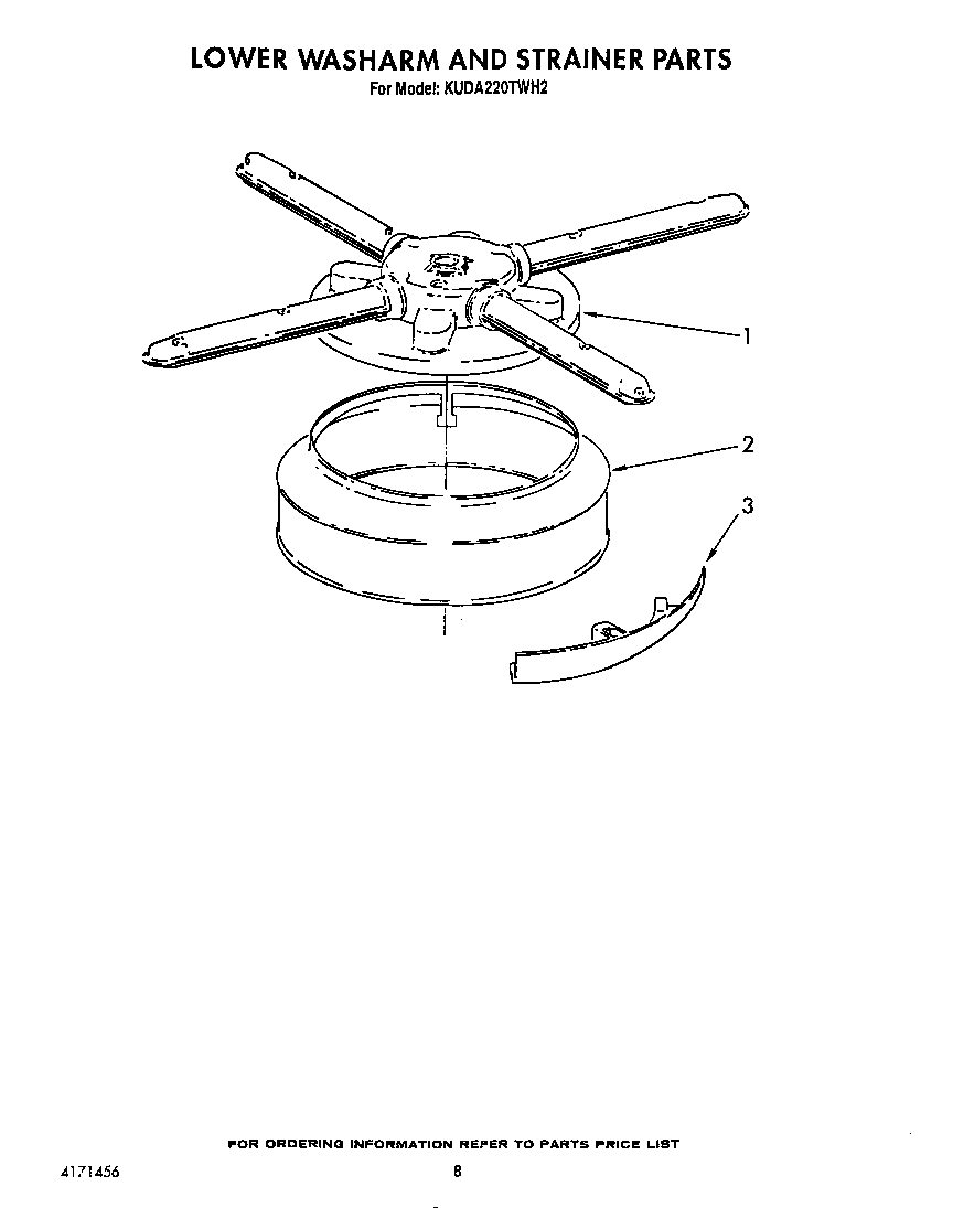 Lower washarm and strainer