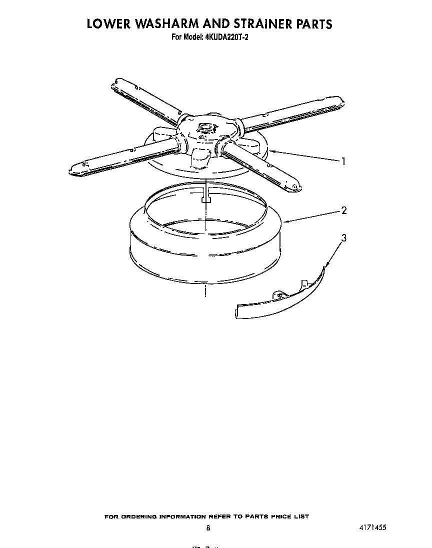 Lower washarm and strainer