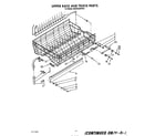 KitchenAid 4KUDA220TW2 upper rack and track diagram