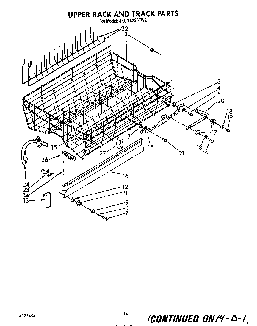 Upper rack and track