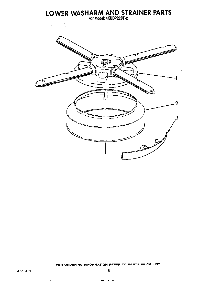 Lower washarm and strainer