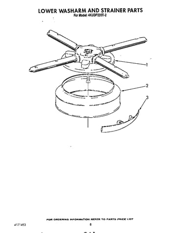 Lower washarm and strainer