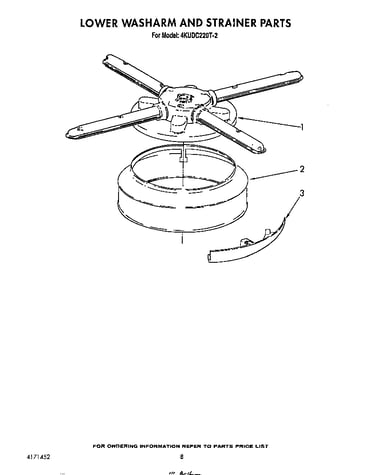 Lower washarm and strainer