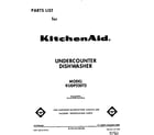 KitchenAid KUDP220T2 front cover diagram