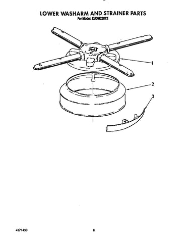 Lower washarm and strainer