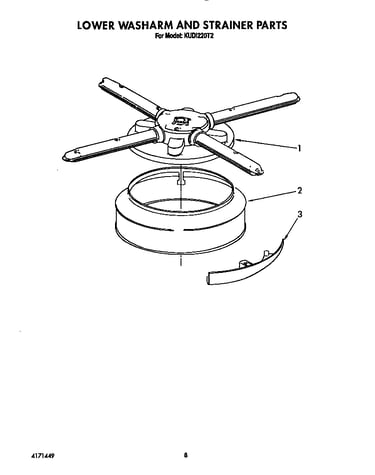 Lower washarm and strainer