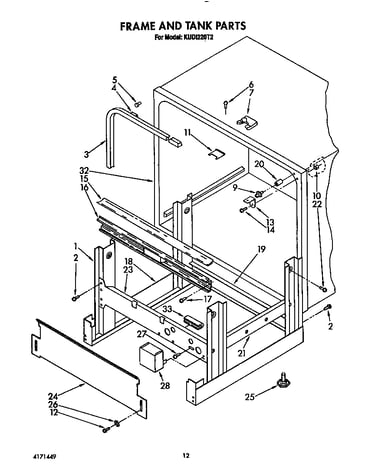 Frame and tank