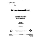 KitchenAid KUDB220T2 front cover diagram
