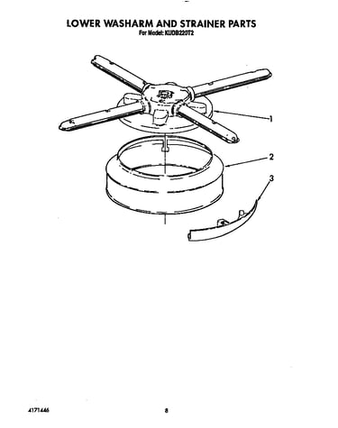 Lower washarm and strainer
