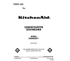 KitchenAid KUDM220T1 front cover diagram