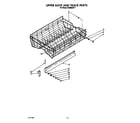 KitchenAid KUDM220T1 upper rack and track diagram