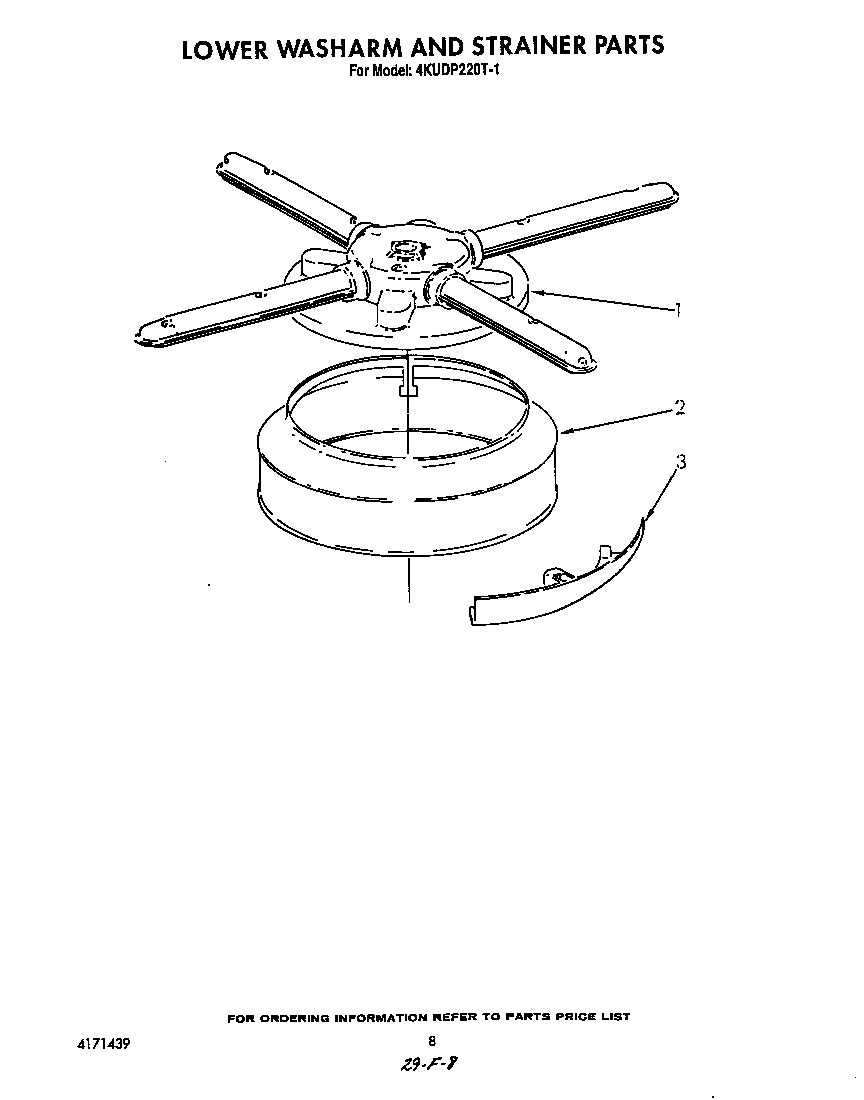 Lower washarm and strainer