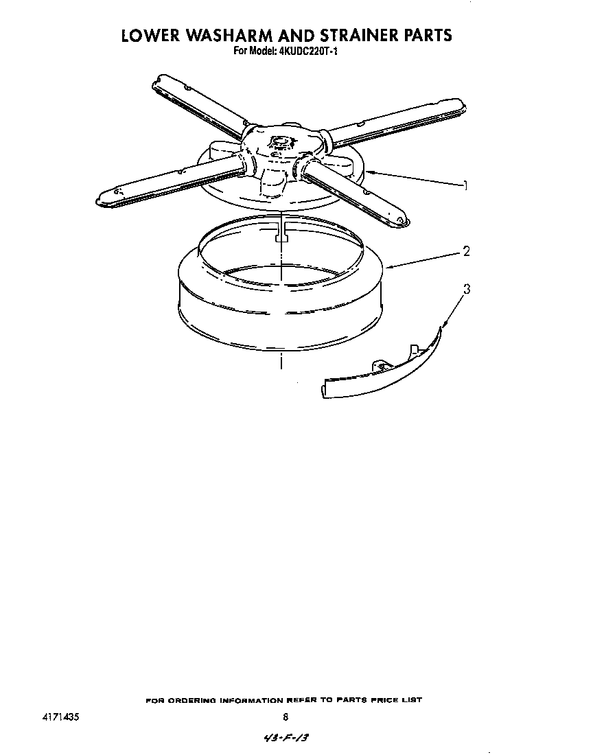 Lower washarm and strainer