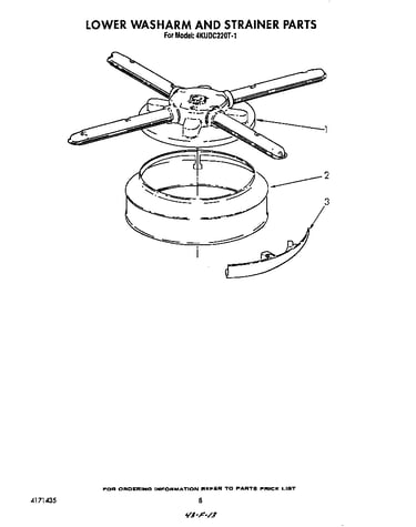 Lower washarm and strainer