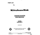 KitchenAid KUDC220T1 front cover diagram