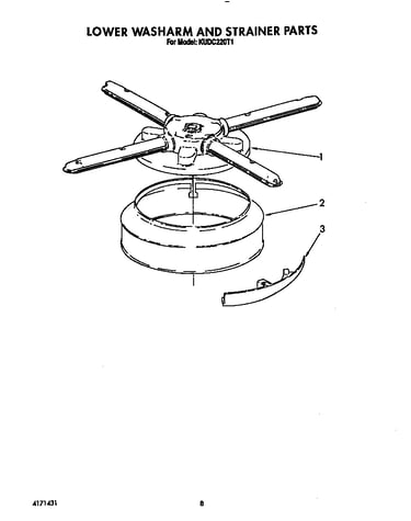 Lower washarm and strainer