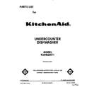 KitchenAid KUDB220T1 front cover diagram