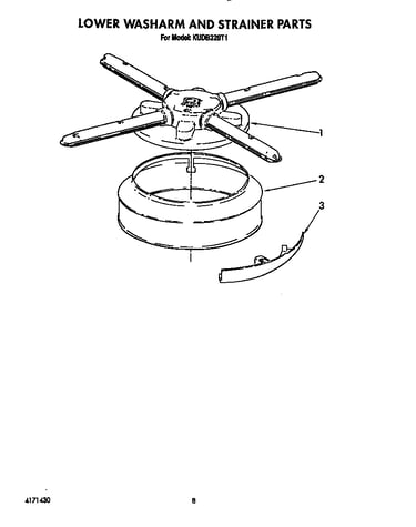 Lower washarm and strainer