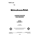 KitchenAid KUDA220T1 front cover diagram