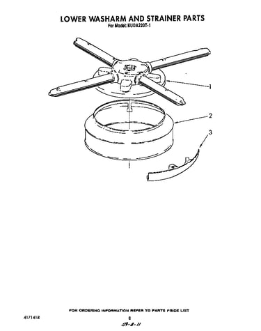 Lower washarm and strainer