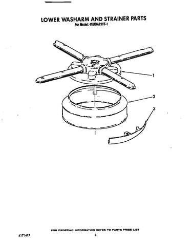 Lower washarm and strainer
