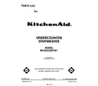 KitchenAid 4KUDA220TW1 front cover diagram