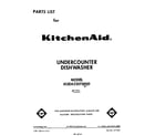 KitchenAid KUDA220TWH0 front cover diagram