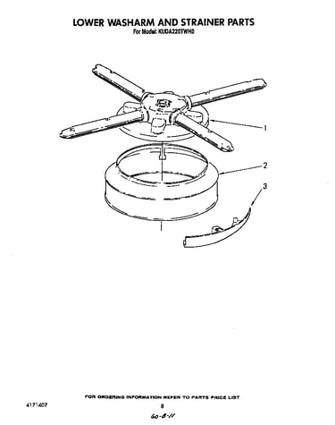 Lower washarm and strainer