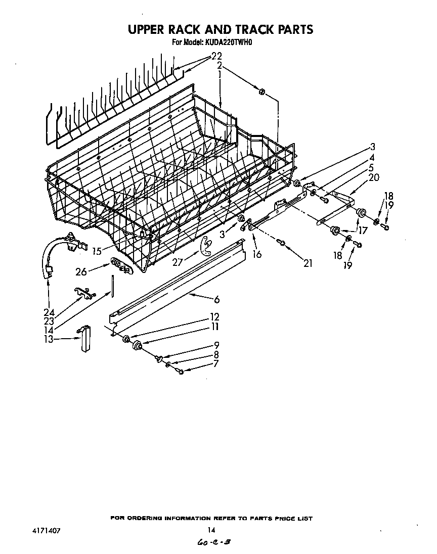 Upper rack and track