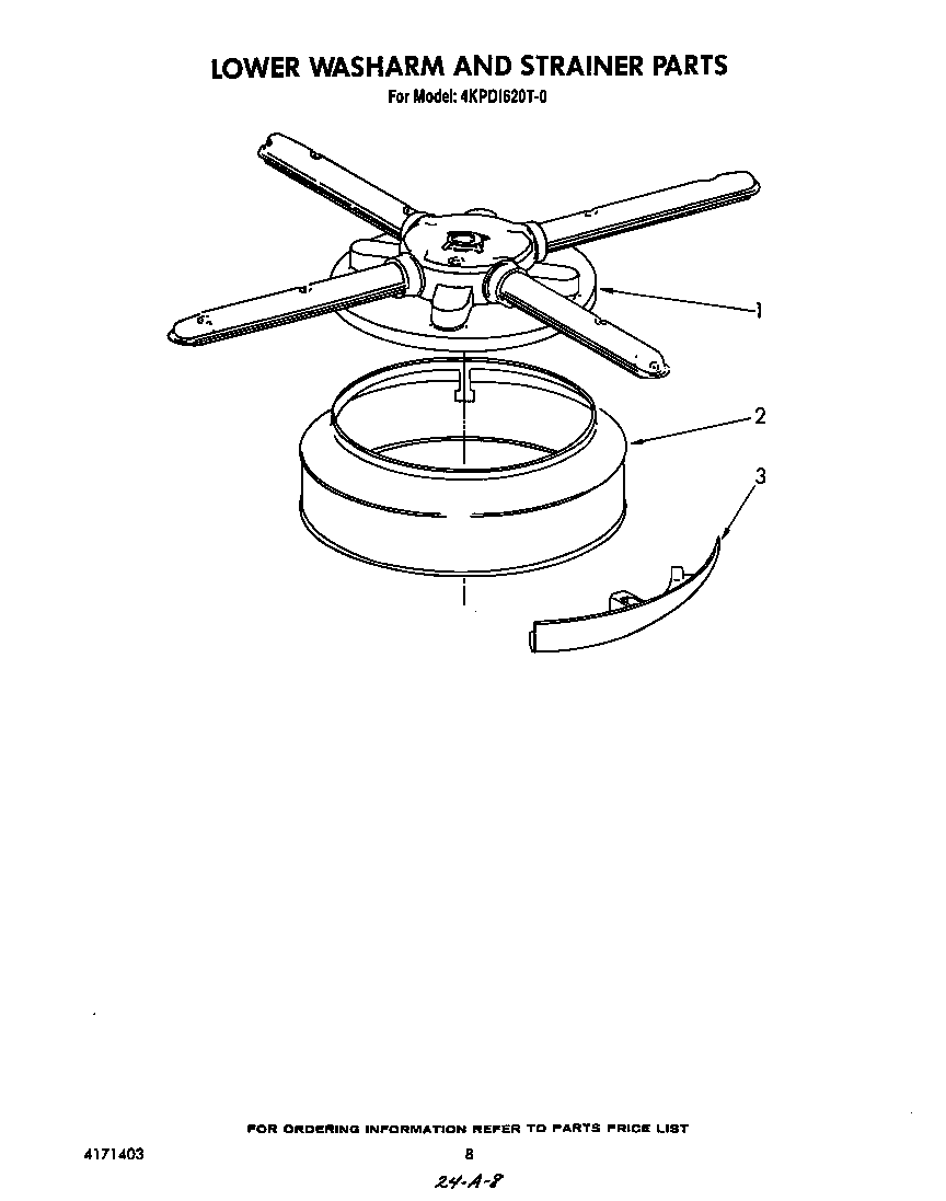 Lower washarm and strainer