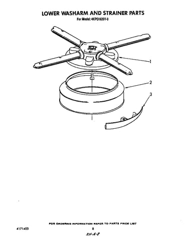 Lower washarm and strainer