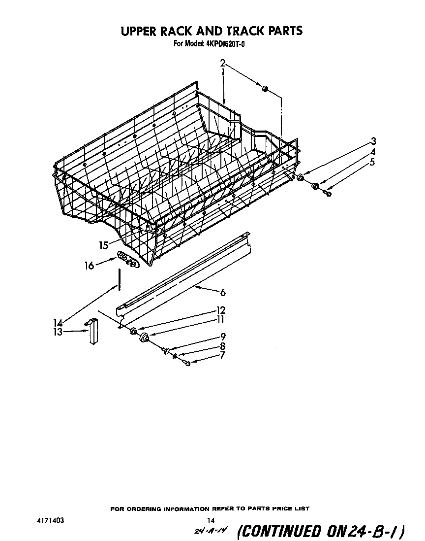 Upper rack and track