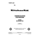 KitchenAid 4KUDA220TW0 front cover diagram
