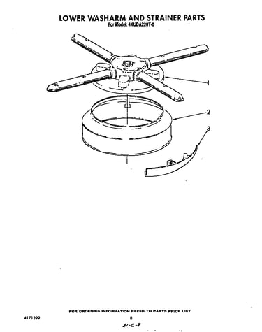 Lower washarm and strainer