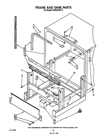 Frame and tank