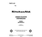 KitchenAid 4KUDI220T0 front cover diagram
