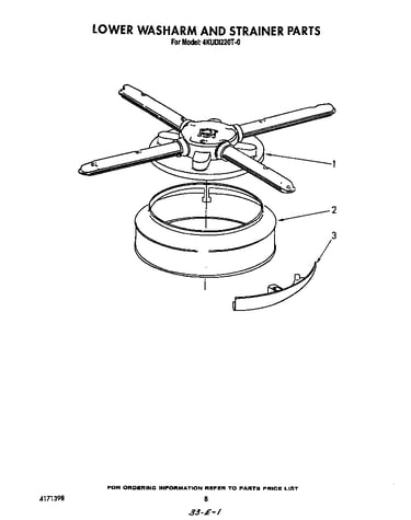 Lower washarm and strainer