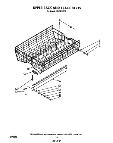 Upper rack and track